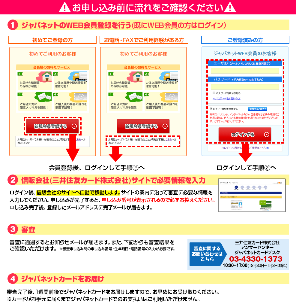 お申し込み前に流れをご確認ください