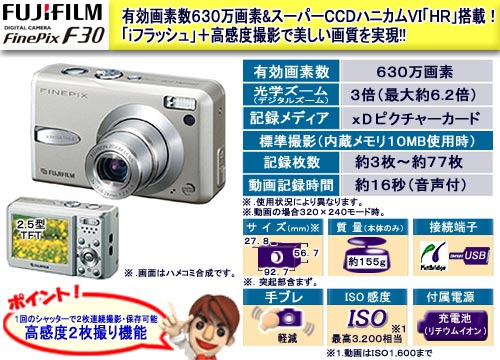 �x�m�t�C���� �f�W�^���J���� �wFinePix�x FinePix F30