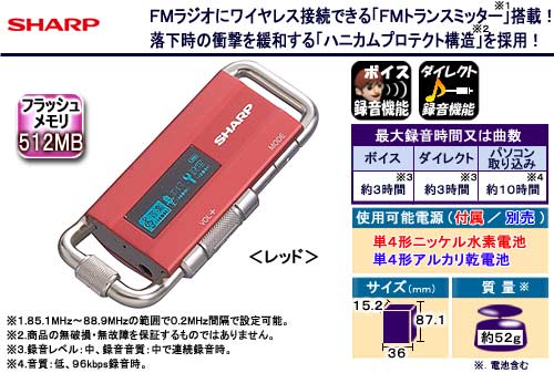 �V���[�v �f�W�^���I�[�f�B�I�v���[���[ ���b�h MP-S200-R