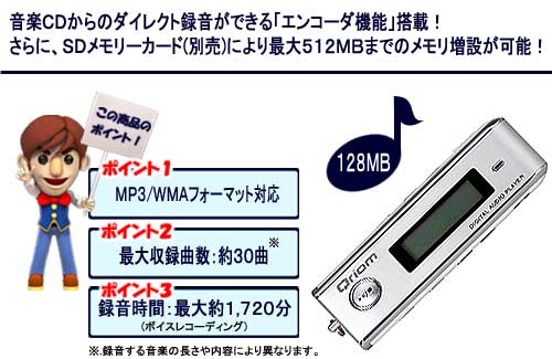 �L�����I�� �f�W�^���I�[�f�B�I�v���C���[ �wQriom�i�L�����I���j�x EA-128SL�iW�j