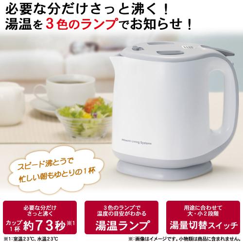 【クリックで詳細表示】日立 電気ケトル 0.8L レッド HDK-08(R)