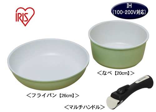 【クリックでお店のこの商品のページへ】アイリスオーヤマ セラミッククイックパン 3点セット ピンク CQP-SE3ピンク