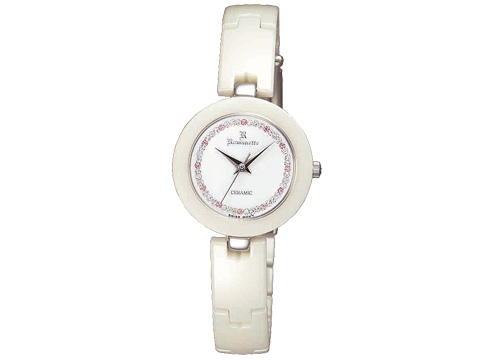 【クリックで詳細表示】和工 ロマネッティ セラミックレディースウォッチ 白ジルコニア RE-3516L-3