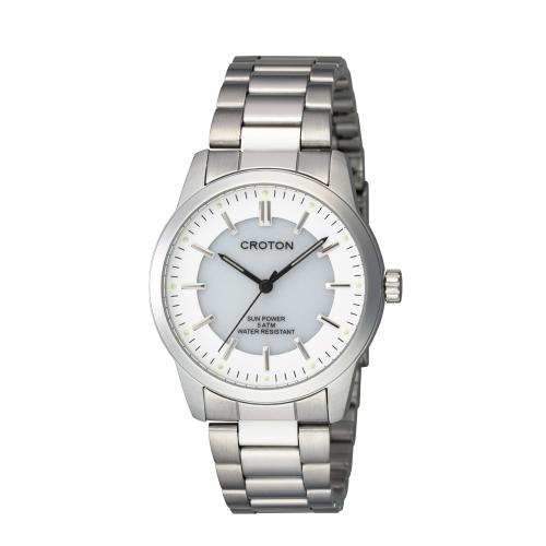 【クリックで詳細表示】和工 太陽光発電腕時計 白・バーインデックス RT-161M-4