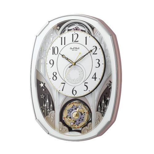 【クリックで詳細表示】リズム時計 電波掛時計 『スモールワールドノエル M』 木目 4MN513RH23