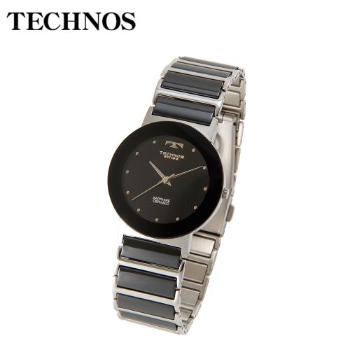 【クリックでお店のこの商品のページへ】TECHNOS セラミック ラウンドウォッチ ブラック メンズ TBM674TB