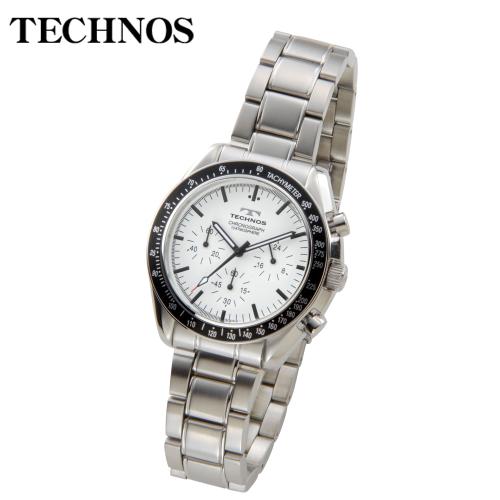 【クリックで詳細表示】TECHNOS クォーツ クロノグラフ ホワイト メンズ T4146SW