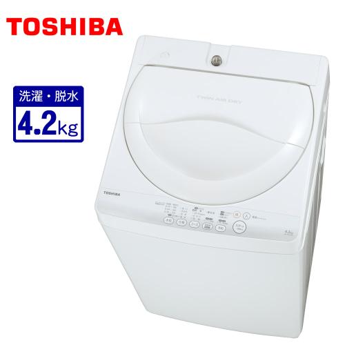 【クリックで詳細表示】東芝 全自動洗濯機 (洗濯4.2kg) ピュアホワイト AW-42SM(W)