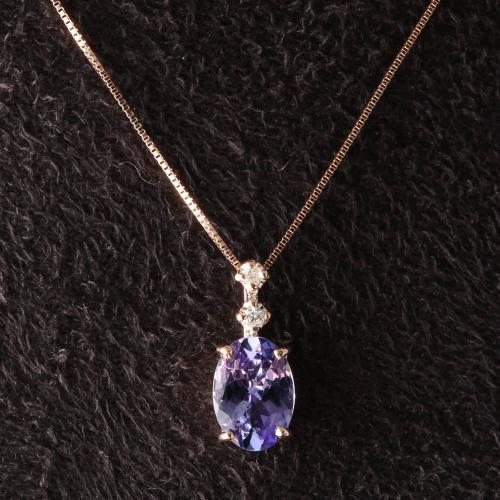 【クリックで詳細表示】10金タンザナイト0.7CTペンダント ピンクゴールド RVT-03(P)