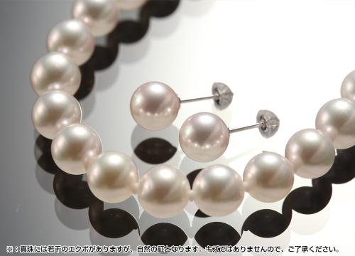 【クリックで詳細表示】8.0mm～8.5mm花珠真珠ネックレス ピアスセット 2013JP1-P
