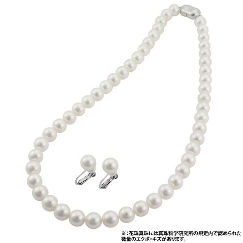 【クリックでお店のこの商品のページへ】アコヤ花珠パールネックレス/イヤリングセット D3PL001