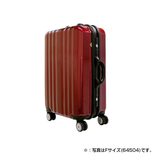 【クリックで詳細表示】フレーム四輪ハカッテ付きキャリー ワインレッド M 64505