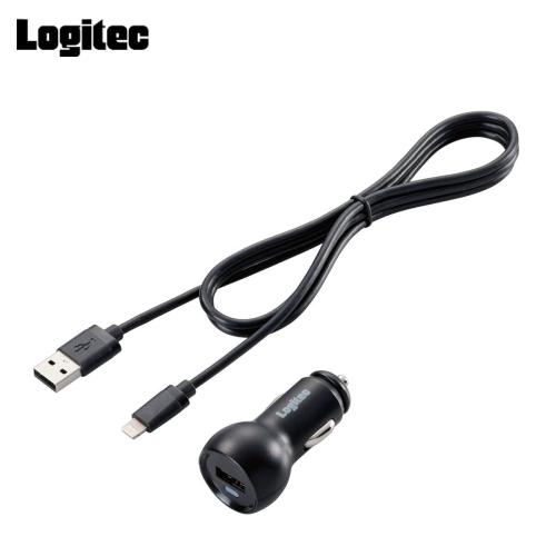 【クリックで詳細表示】ロジテック Lightningカーチャージャー 1m LPA-CCI01L12W1