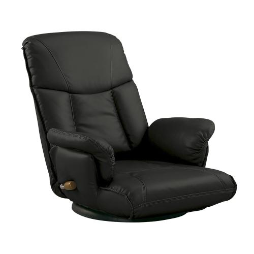 【クリックで詳細表示】宮武製作所 スーパーソフトレザー座椅子 『楓』 ブラック YS-1392A