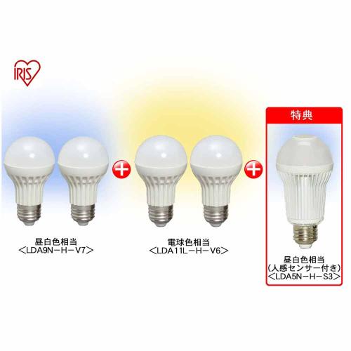 【クリックで詳細表示】アイリスオーヤマ LED電球650lmセット 特典付