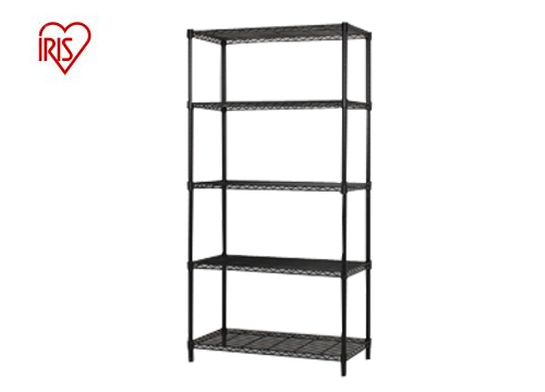 【クリックで詳細表示】アイリスオーヤマ カラーメタルラック 91cmx178.5cm ブラック CMR-9018J
