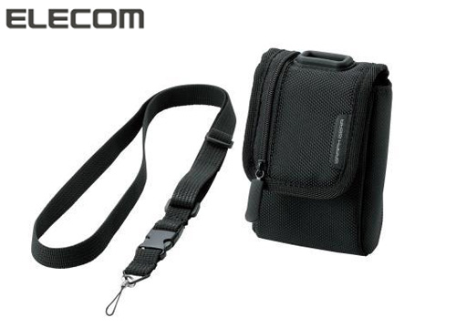 【クリックで詳細表示】エレコム 首ひも付デジタルカメラケース 面ファスナータイプ Mサイズ DGB-056BK