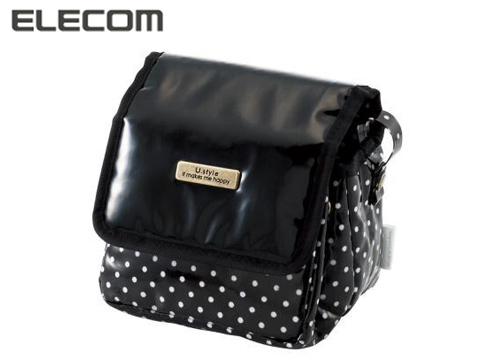 【クリックでお店のこの商品のページへ】エレコム コンパクトデジタル一眼カメラケース ドット柄 ブラック DGB-S013BK