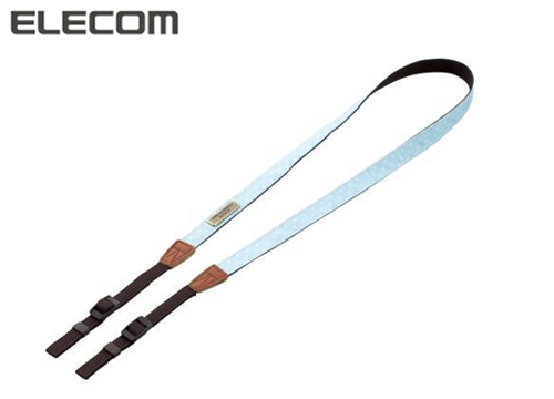 【クリックでお店のこの商品のページへ】エレコム カメラ用ネックストラップ ドット柄 ブルー DGS-ICH002BU
