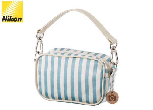 【クリックで詳細表示】ニコン ハンドポーチ ストライプ ダークブラウン 7390ストライプ