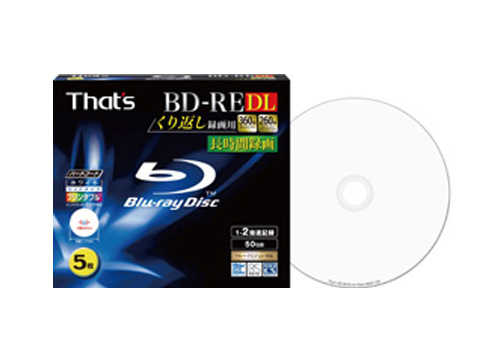 【クリックで詳細表示】太陽誘電 片面2層くり返し録画用ブルーレイ5枚パック BREV50WWY5S