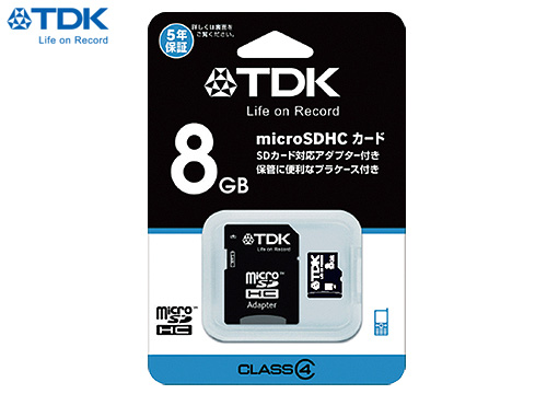 【クリックで詳細表示】TDK microSDHCメモリーカード Class4準拠モデル 8GB T-MCSDHC8GB4