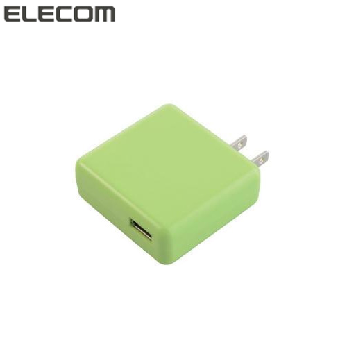 【クリックで詳細表示】エレコム スマートフォン/タブレット用AC充電器 グリーン MPA-ACUA0018GN