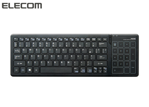 【クリックで詳細表示】エレコム タッチパッド付きワイヤレスキーボード TK-FDP055BK