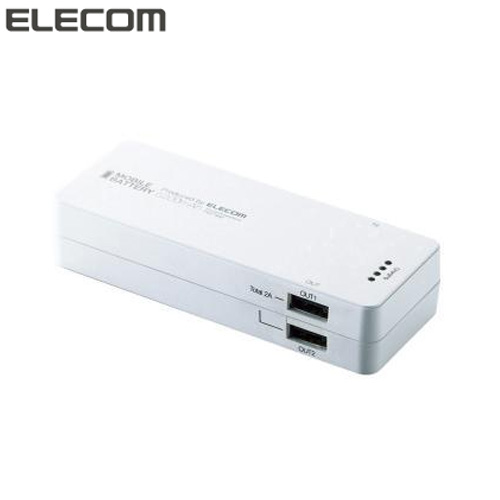 【クリックでお店のこの商品のページへ】エレコム スマートフォン用2ポート搭載モバイルバッテリー レッド DE-M01L-1920RD