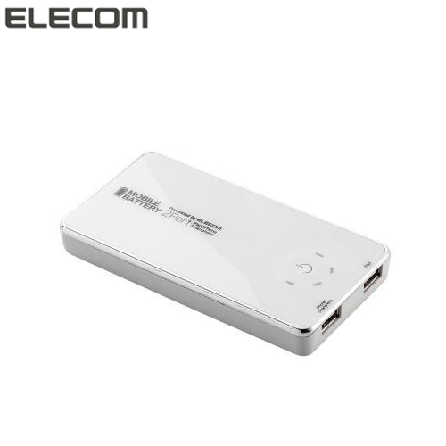 【クリックで詳細表示】エレコム 2ポート搭載モバイルバッテリー ホワイト DE-D12L-2230WH