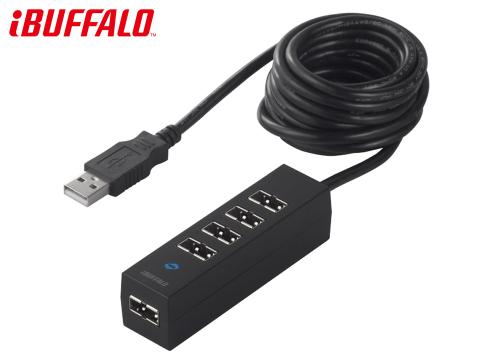 【クリックで詳細表示】バッファロー USB2.0ハブ 5ポートタイプ どっちもハブタイプ 2.0m ブラック BSH5UD0620BK