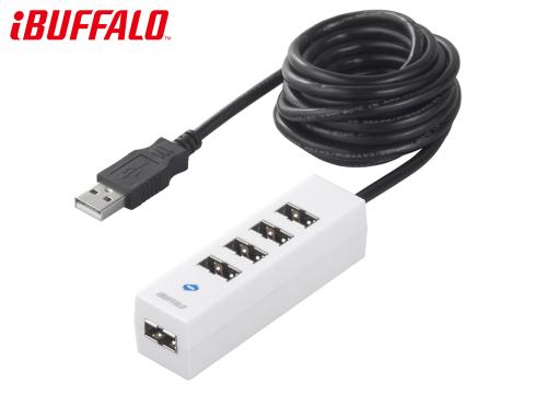 【クリックで詳細表示】バッファロー USB2.0ハブ 5ポートタイプ どっちもハブタイプ 2.0m ホワイト BSH5UD0620WH