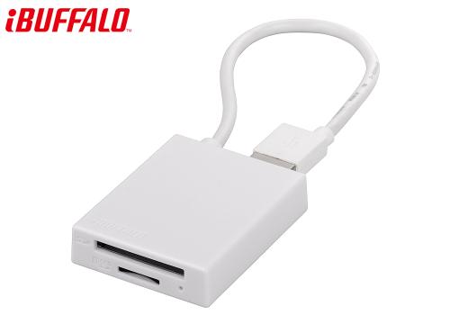 【クリックで詳細表示】バッファロー TurboPC EX対応 1ポートハブ付きカードリーダー 高速モデル ホワイト BSCRH03TU2WH