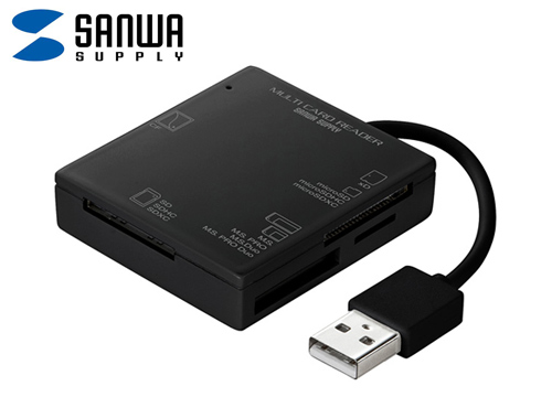 【クリックで詳細表示】サンワサプライ USB2.0 カードリーダー ブラック ADR-ML15BK