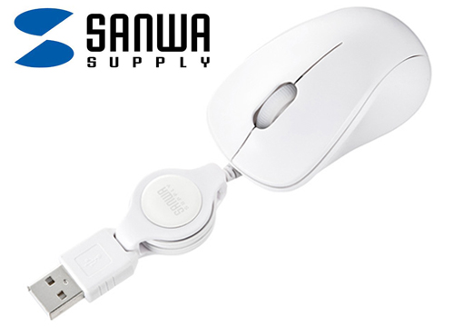 【クリックで詳細表示】サンワサプライ ケーブル巻取り光学式マウス ブラック MA-MA6BK