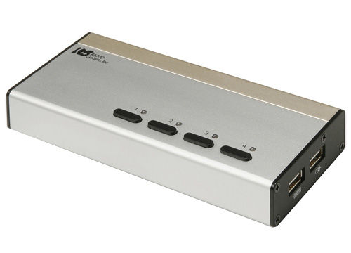 【クリックで詳細表示】ラトックシステム パソコン自動切替器 USB接続 DVI/Audio対応(4台用) REX-430UDA