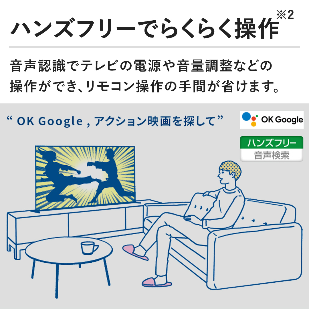 �y�n���Y�t���[�ł炭�炭����z�����F���Ńe���r�̓d���≹�ʒ����Ȃǂ̑��삪�ł��A�����R������̎�Ԃ��Ȃ��܂��B