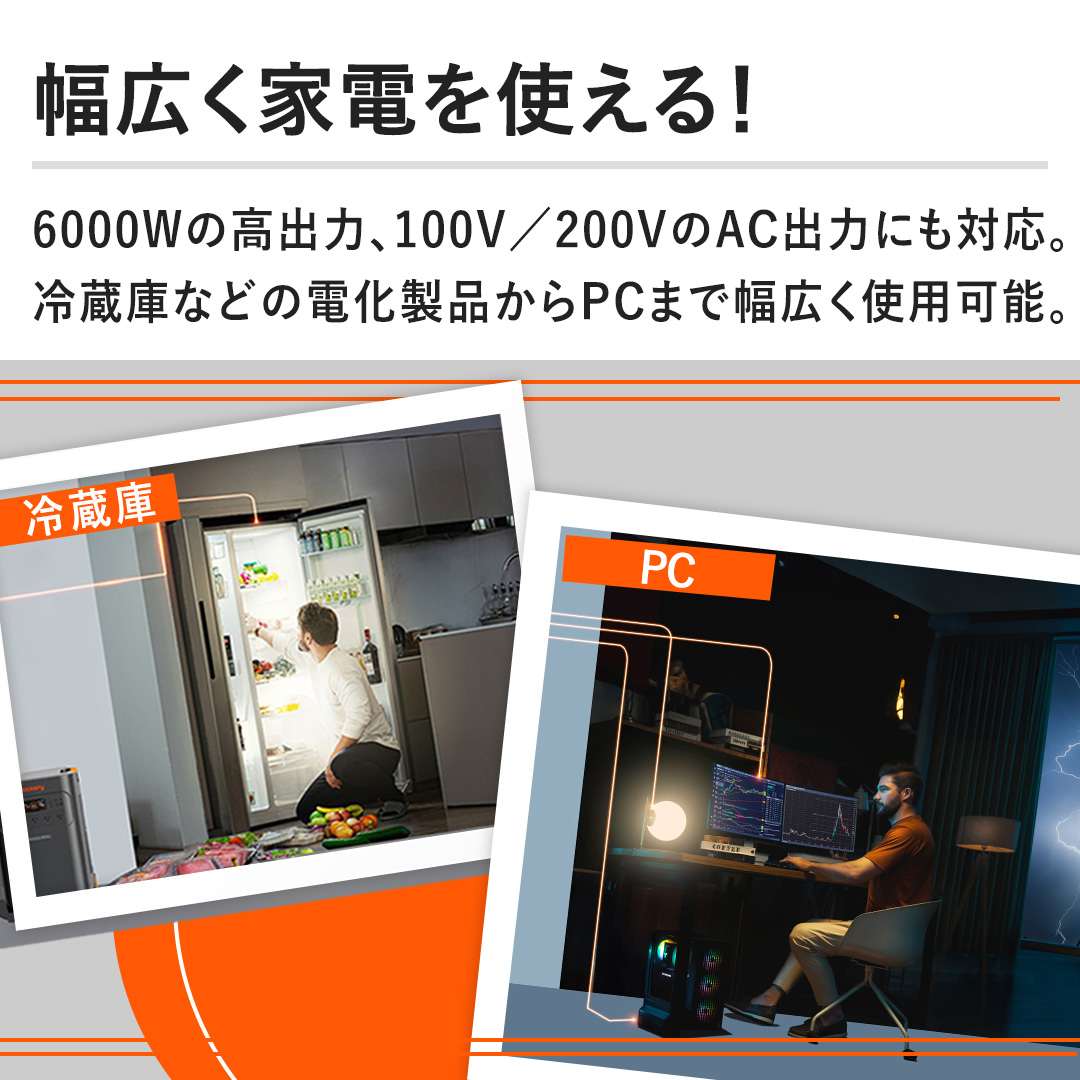 yLƓdgIz6000W̍óA100V^200VACo͂ɂΉB①ɂȂǂ̓diPC܂ŕLgp\B