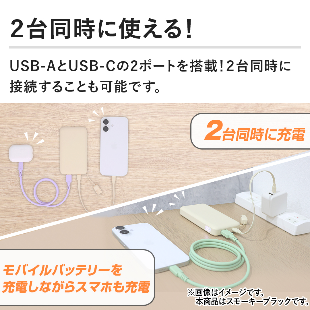 �y�Q�䓯���Ɏg����I�zUSB-A��USB-C��2�|�[�g�𓋍ځI�Q�䓯���ɐڑ����邱�Ƃ��\�ł��B