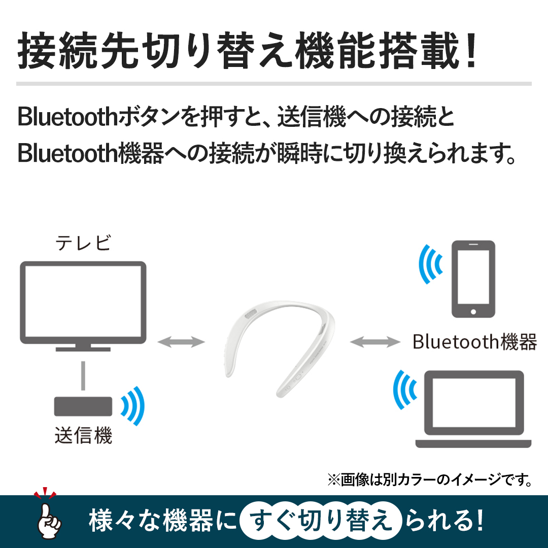 �y�ڑ���؂�ւ��@�\���ځI�zBluetooth�{�^���������ƁA���M�@�ւ̐ڑ���Bluetooth�@��ւ̐ڑ����u���ɐ؂芷�����܂��B