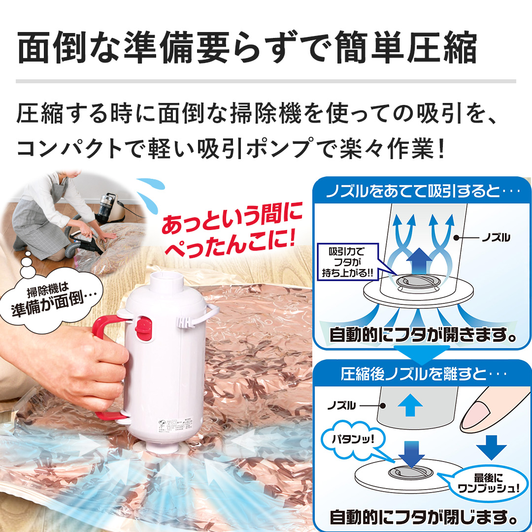 �y�ʓ|�ȏ����v�炸�ŊȒP���k�z���k���鎞�ɖʓ|�ȑ|���@���g���Ă̋z�����A�R���p�N�g�Ōy���z���|���v�Ŋy�X��ƁI