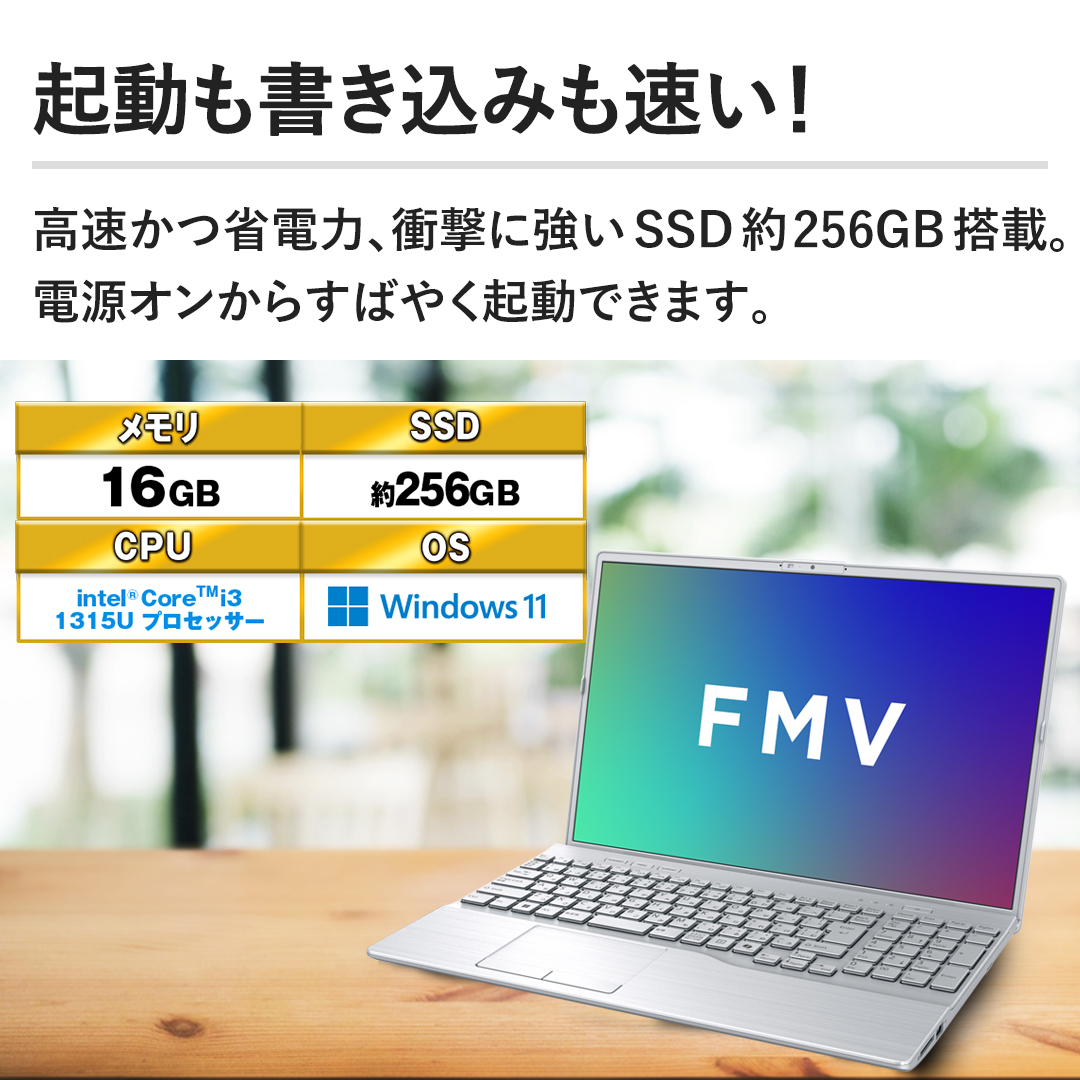 �y�N�����������݂������I�z�������ȓd�́A�Ռ��ɋ���SSD��256GB���ځB�d���I�����炷�΂₭�N���ł��܂��B