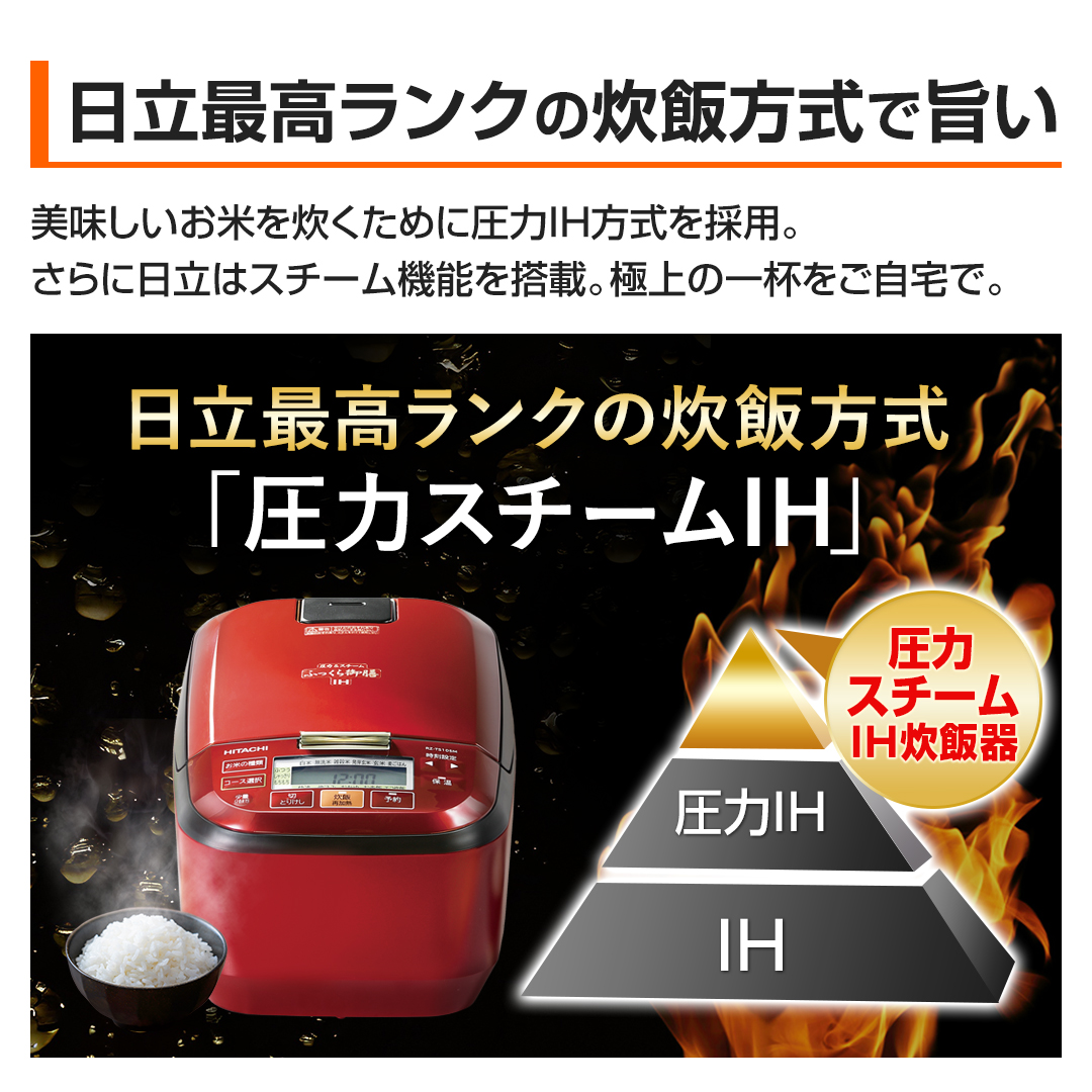 日立 炊飯器 IHジャー炊飯器 5.5合 ふっくら御膳 ルビーレッド RZ