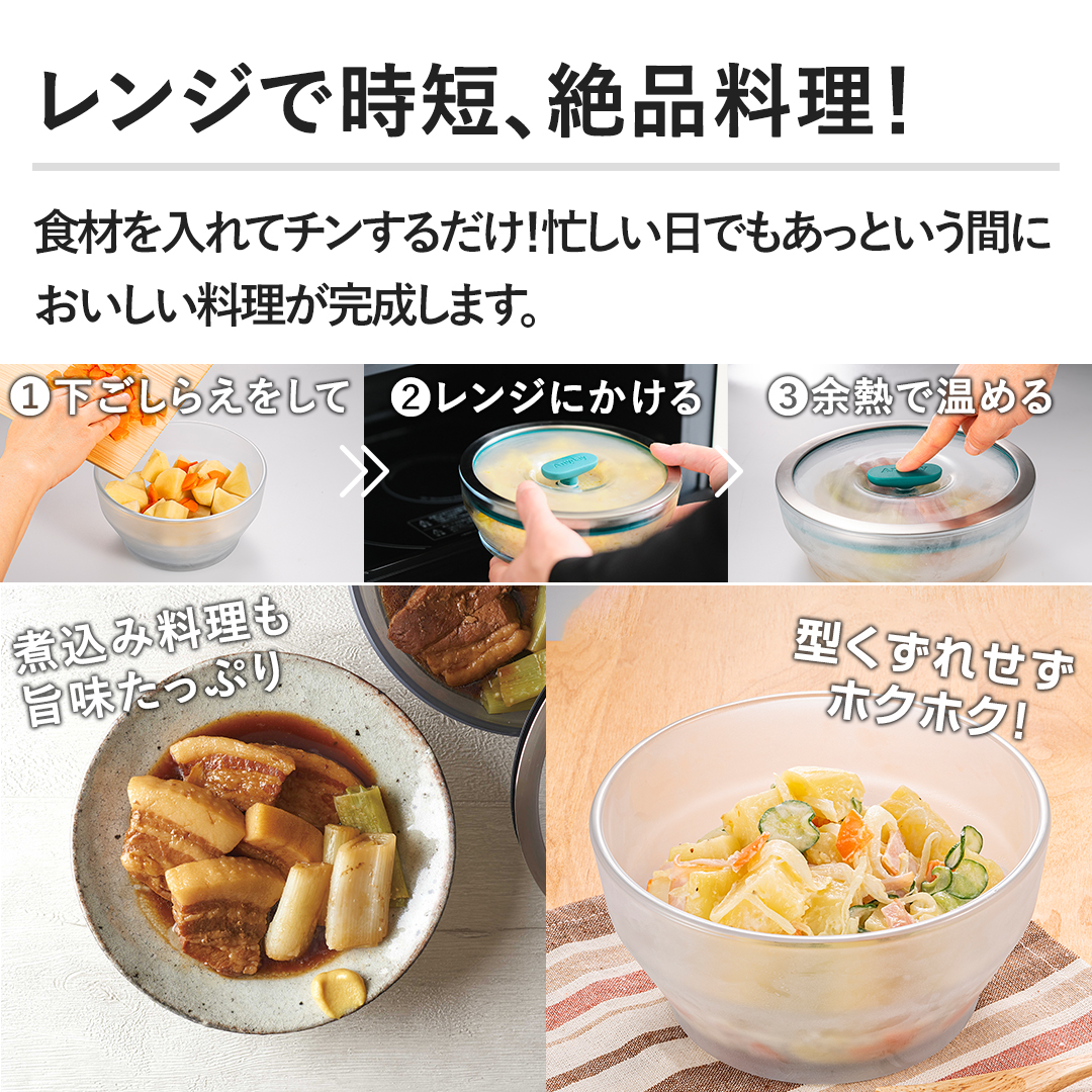 マイヤー キッチン用品 Anyday（エニディ） クリア耐熱ガラスボウル2点