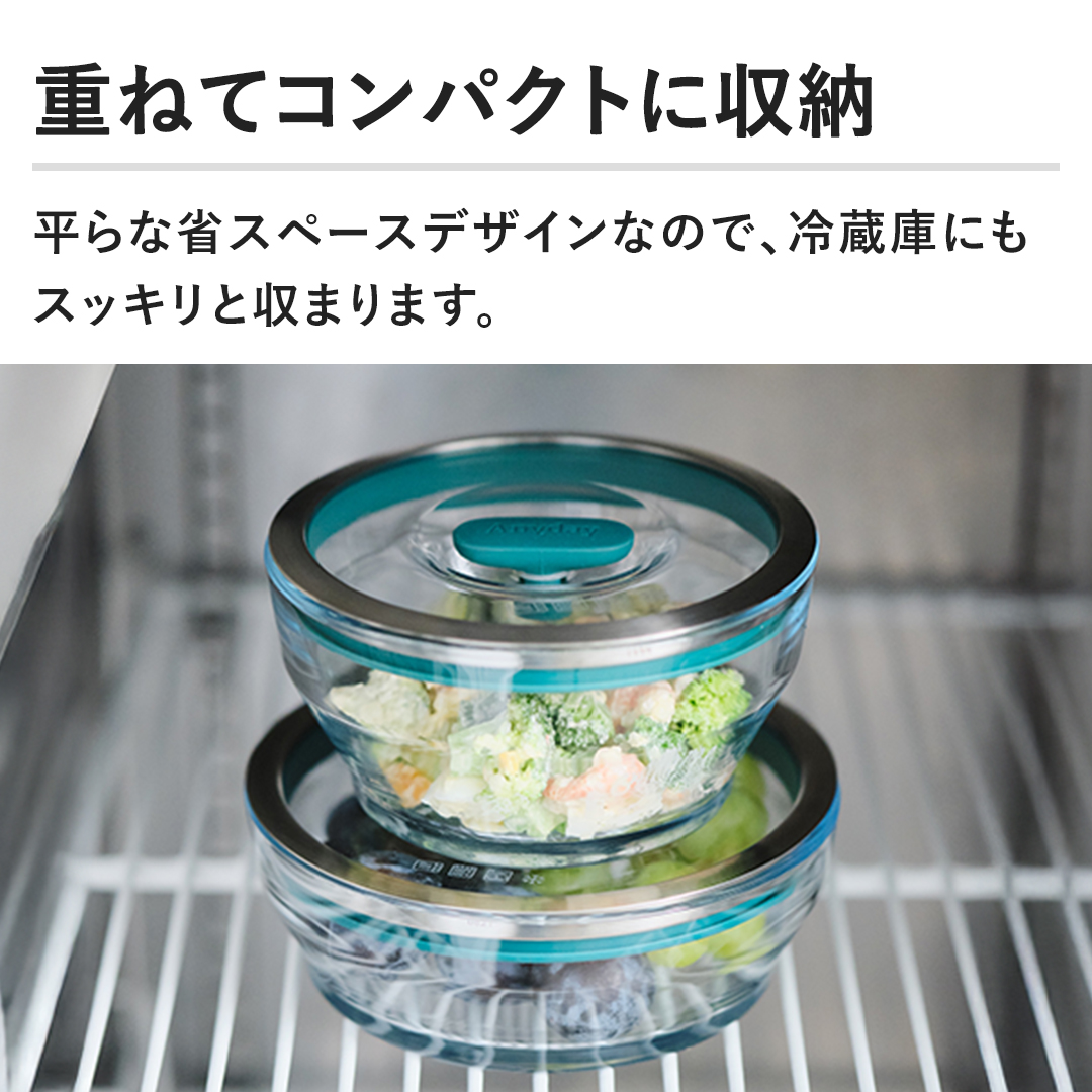 マイヤー キッチン用品 Anyday（エニディ） クリア耐熱ガラスボウル2点