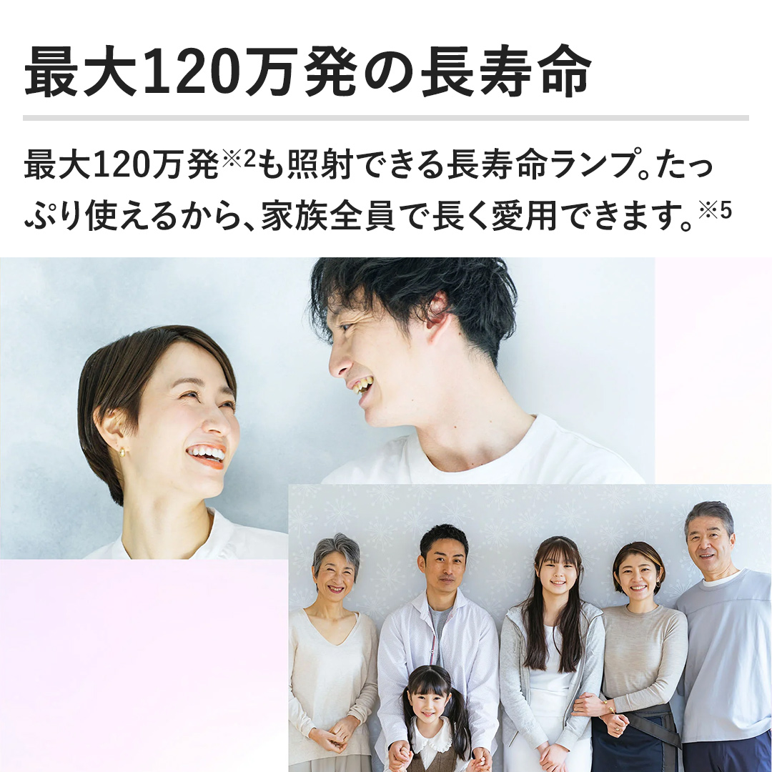 �y�ő�120�����̒������z�ő�120�������Ǝ˂ł��钷���������v�B�����Ղ�g���邩��A�Ƒ��S���Œ������p�ł��܂��B