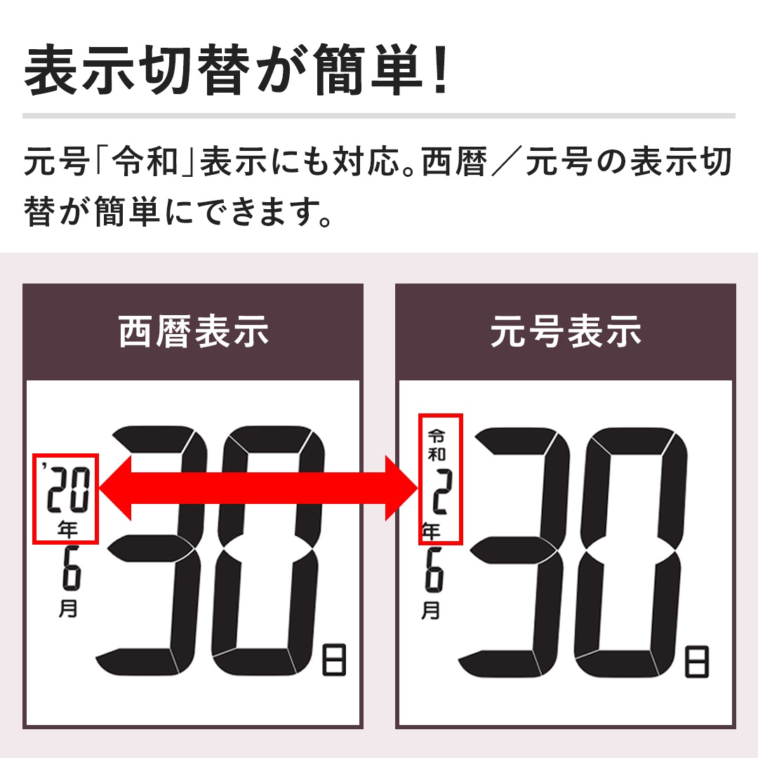 �y�\���ؑւ��ȒP�I�z�����u�ߘa�v�\���ɂ��Ή��B����^�����̕\���ؑւ��ȒP�ɂł��܂��B