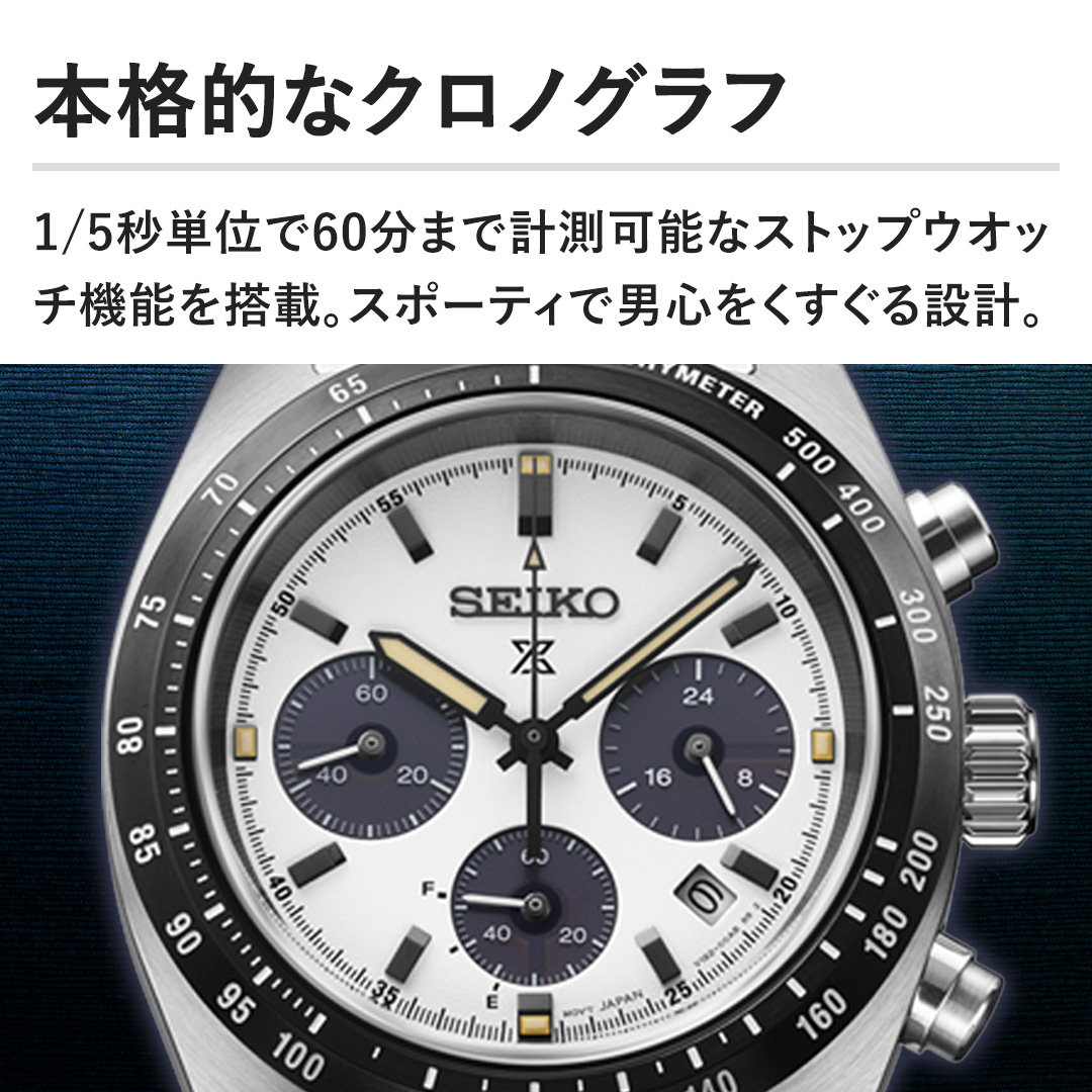 1/5�b�P�ʂ�60���܂Ōv���\�ȃX�g�b�v�E�I�b�`�@�\�𓋍ځB�X�|�[�e�B�Œj�S����������݌v�B