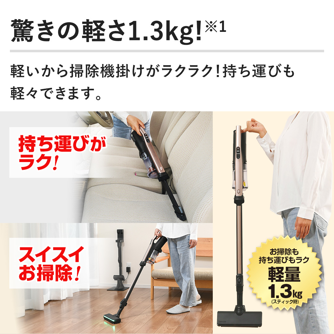 日立 掃除機 掃除機 ラクかるパワーブーストサイクロン ライト