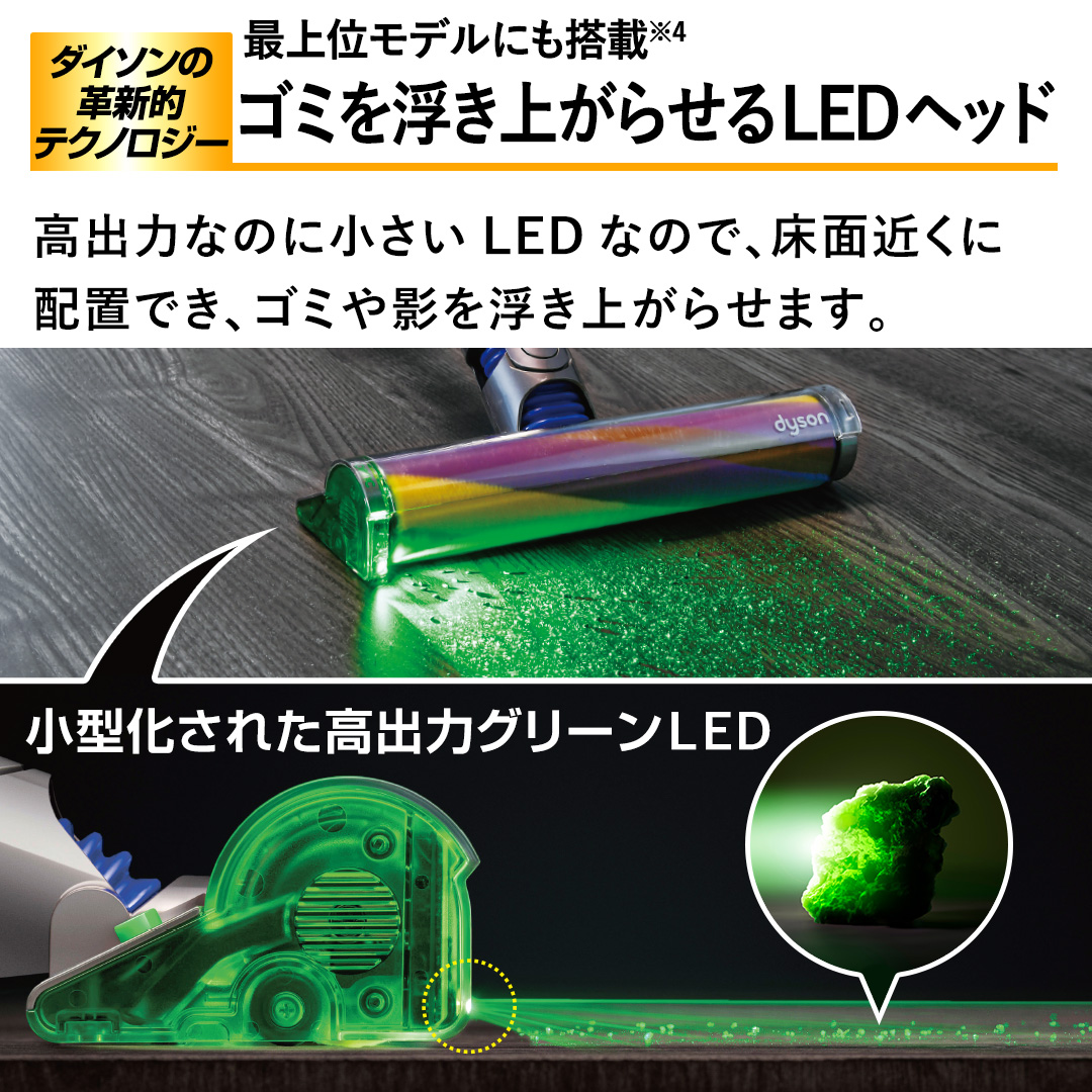 �_�C�\���̊v�V�I�e�N�m���W�[�y�ŏ�ʃ��f���ɂ����ځI�S�~�𕂂��オ�点��LED�w�b�h�z���o�͂Ȃ̂ɏ�����LED�Ȃ̂ŁA���ʋ߂��ɔz�u�ł��A�S�~��e�𕂂��オ�点�܂��B